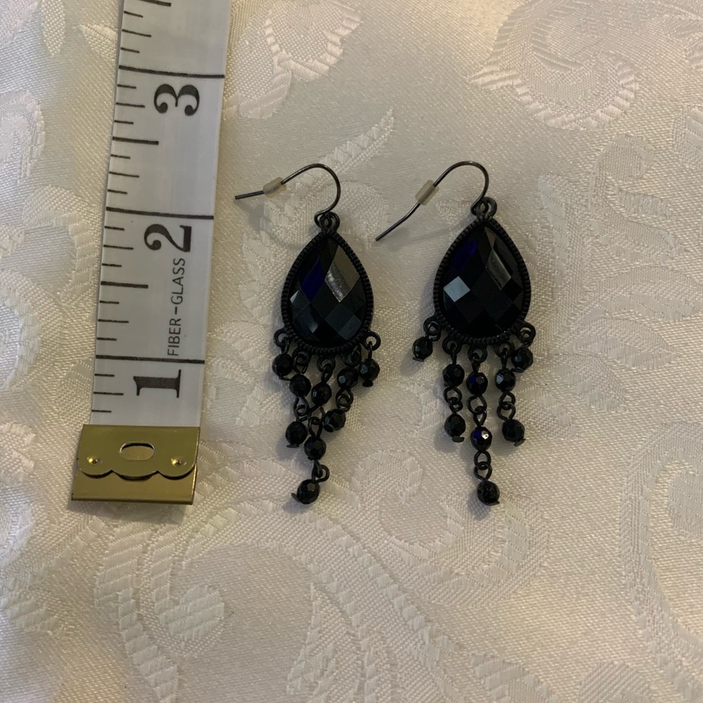 Elegant Black Chandelier Earrings